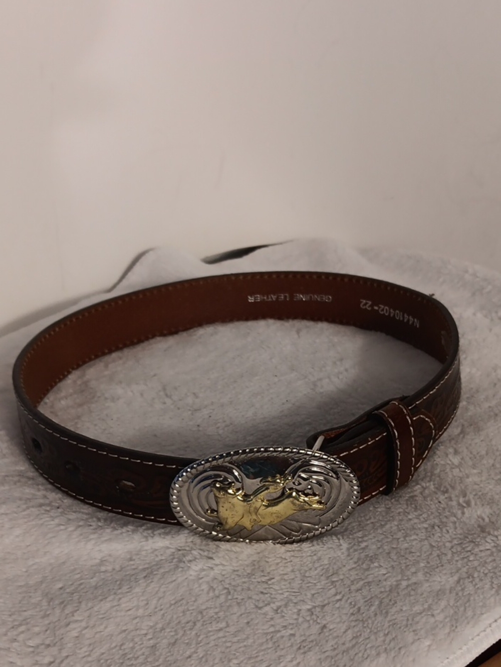 Nocona Brown Kids Leather Belt with Two-Tone Rodeo Buckle